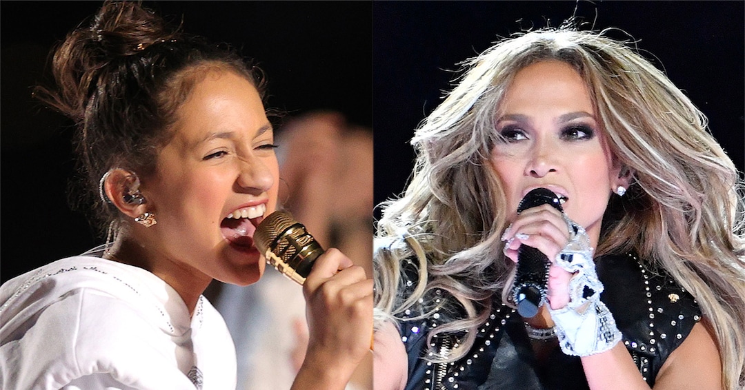 Jennifer Lopez and 14-Year-Old Emme Perform Together at Dodger Stadium
